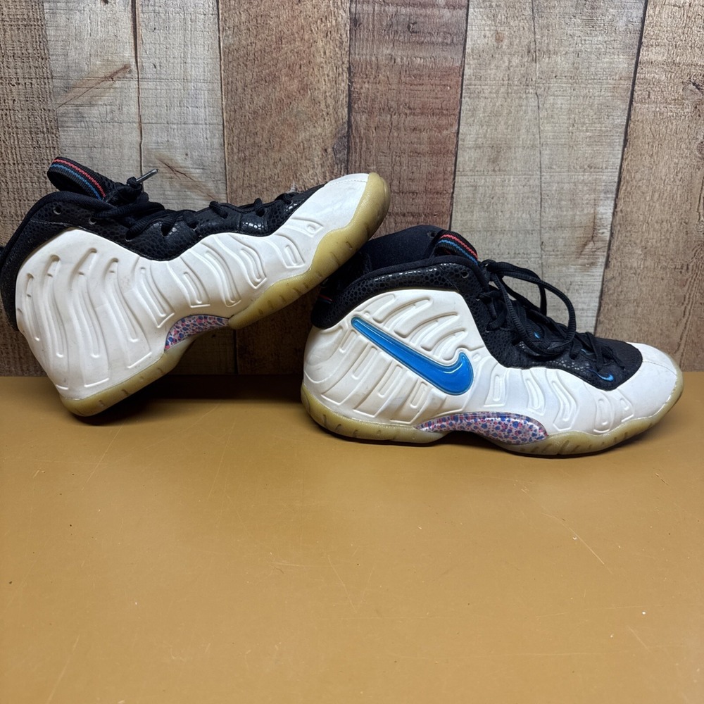 Nike Foamposite Little Posite Pro White Blue 6.5Y Womens 8 Mens 6.5 644792-102
